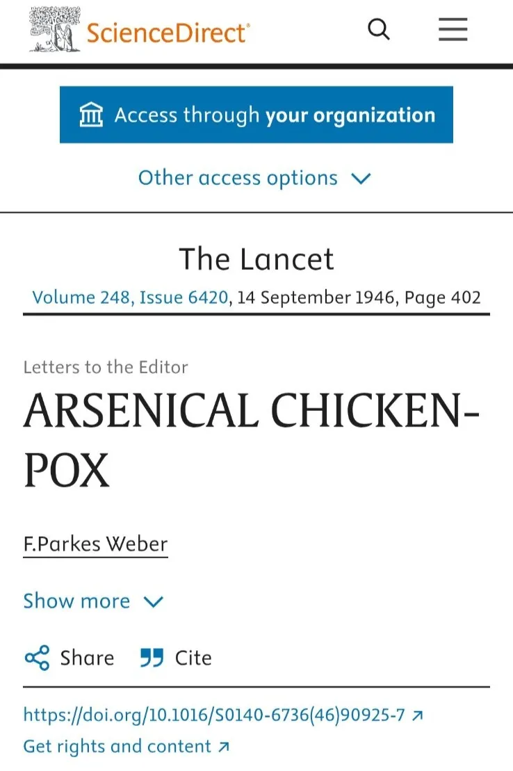 Yummy Doctor Holistic Health Education - Blog - What is Chicken Pox The Arsenic Connection